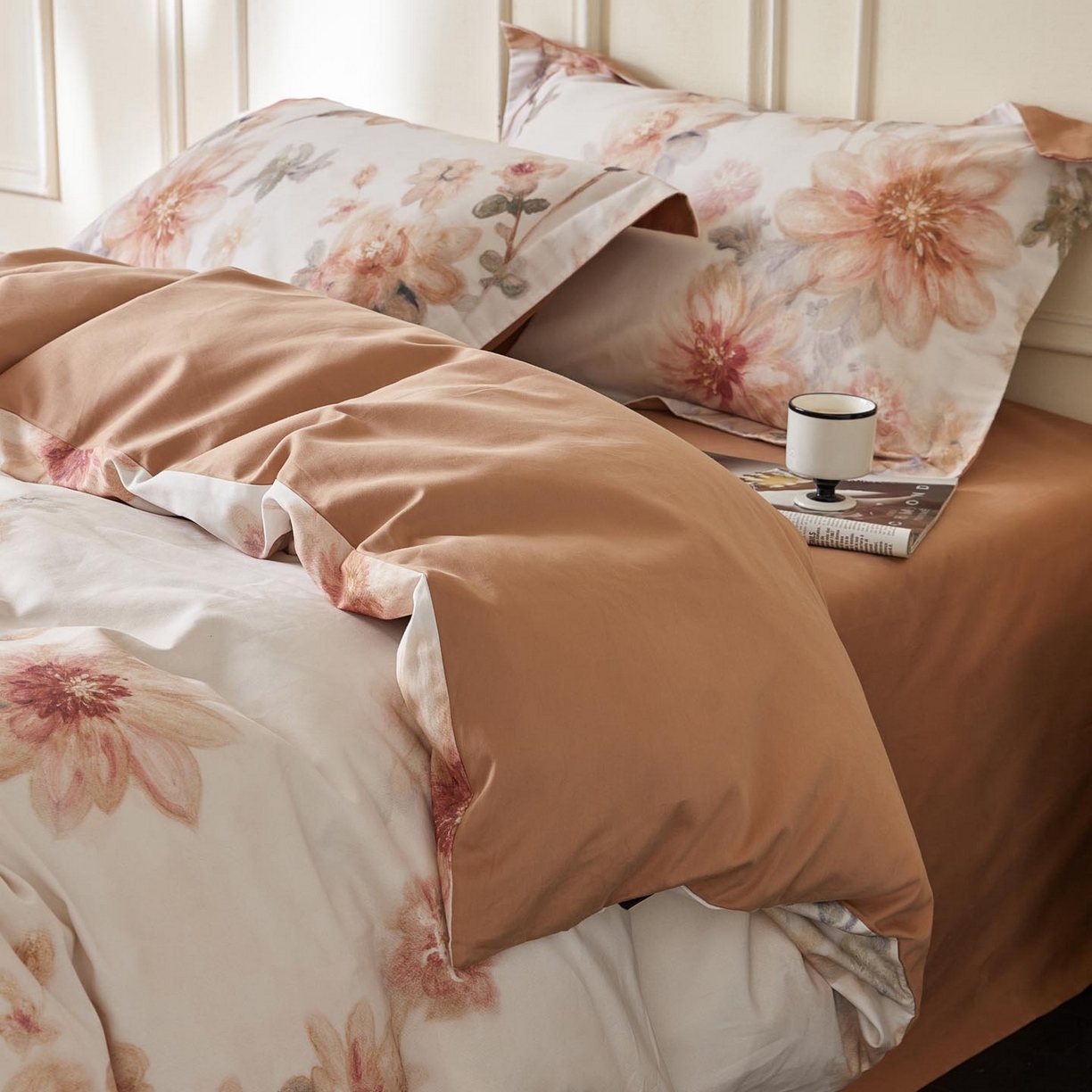 91家纺网 家纺一手货源 找家纺 涵宸家纺 2025新款50S磨毛基础款四件套【更多花型 联系商家电话：17798859966 微信同号，网站：www.hanchenjf.com】 婉澄（粉）