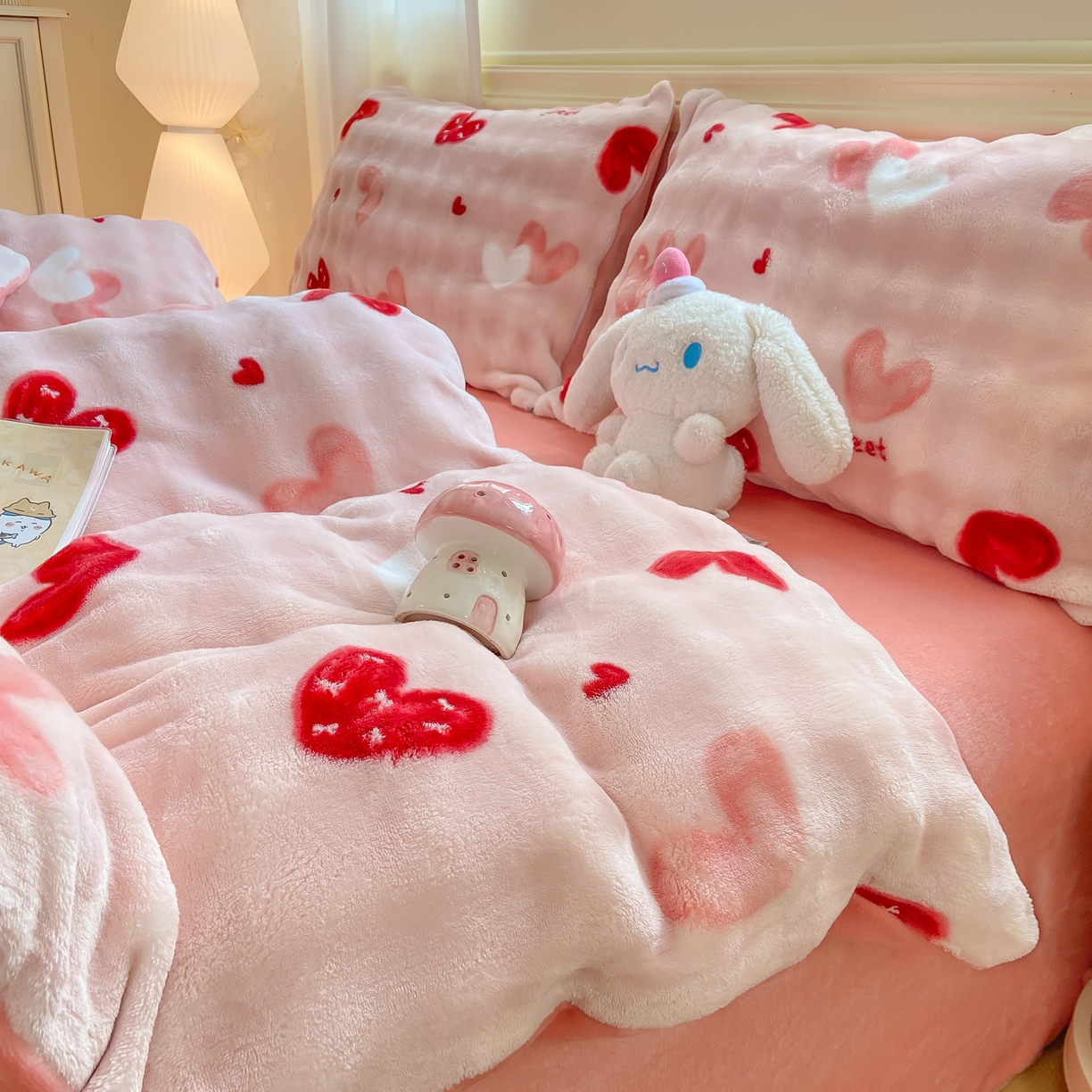 91家纺网 家纺一手货源 找家纺 耐思家纺 2025新款泡泡牛奶绒印花单被套单品被套被套单件 泡泡-甜心粉