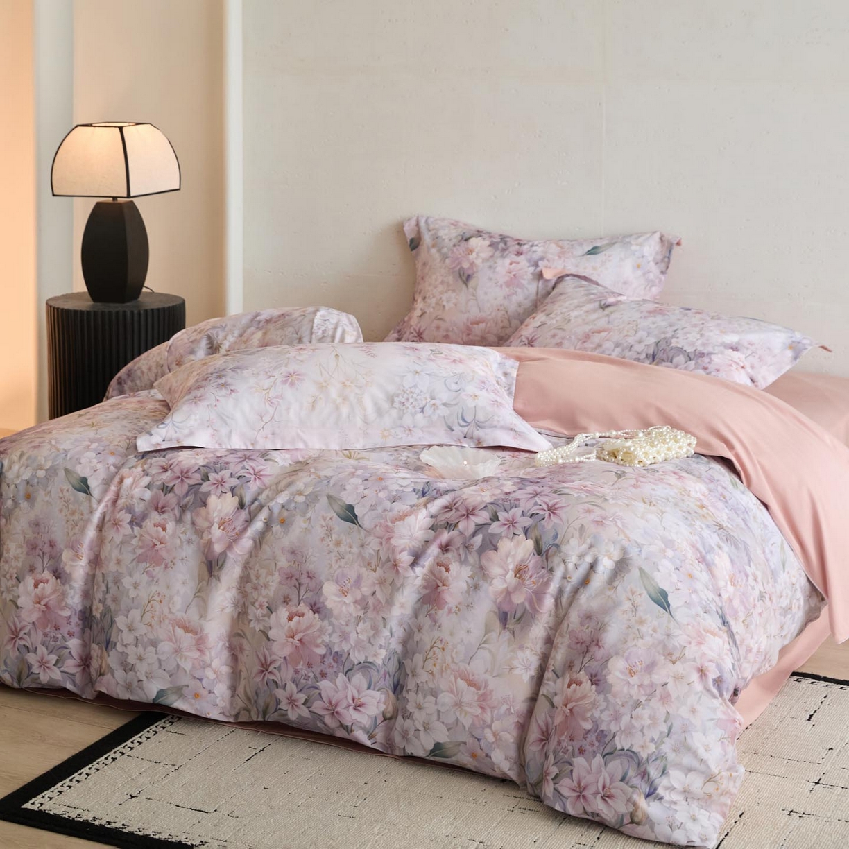 91家纺网 家纺一手货源 找家纺 涵宸家纺 2025新款50S磨毛基础款四件套【更多花型 联系商家电话：17798859966 微信同号，网站：www.hanchenjf.com】 嶶安妮（紫）