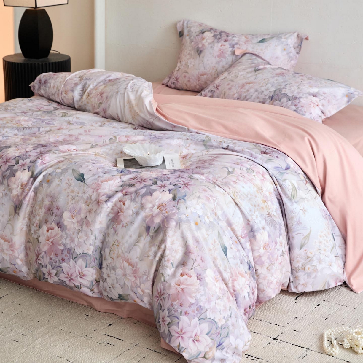 91家纺网 家纺一手货源 找家纺 涵宸家纺 2025新款50S磨毛基础款四件套【更多花型 联系商家电话：17798859966 微信同号，网站：www.hanchenjf.com】 嶶安妮（紫）