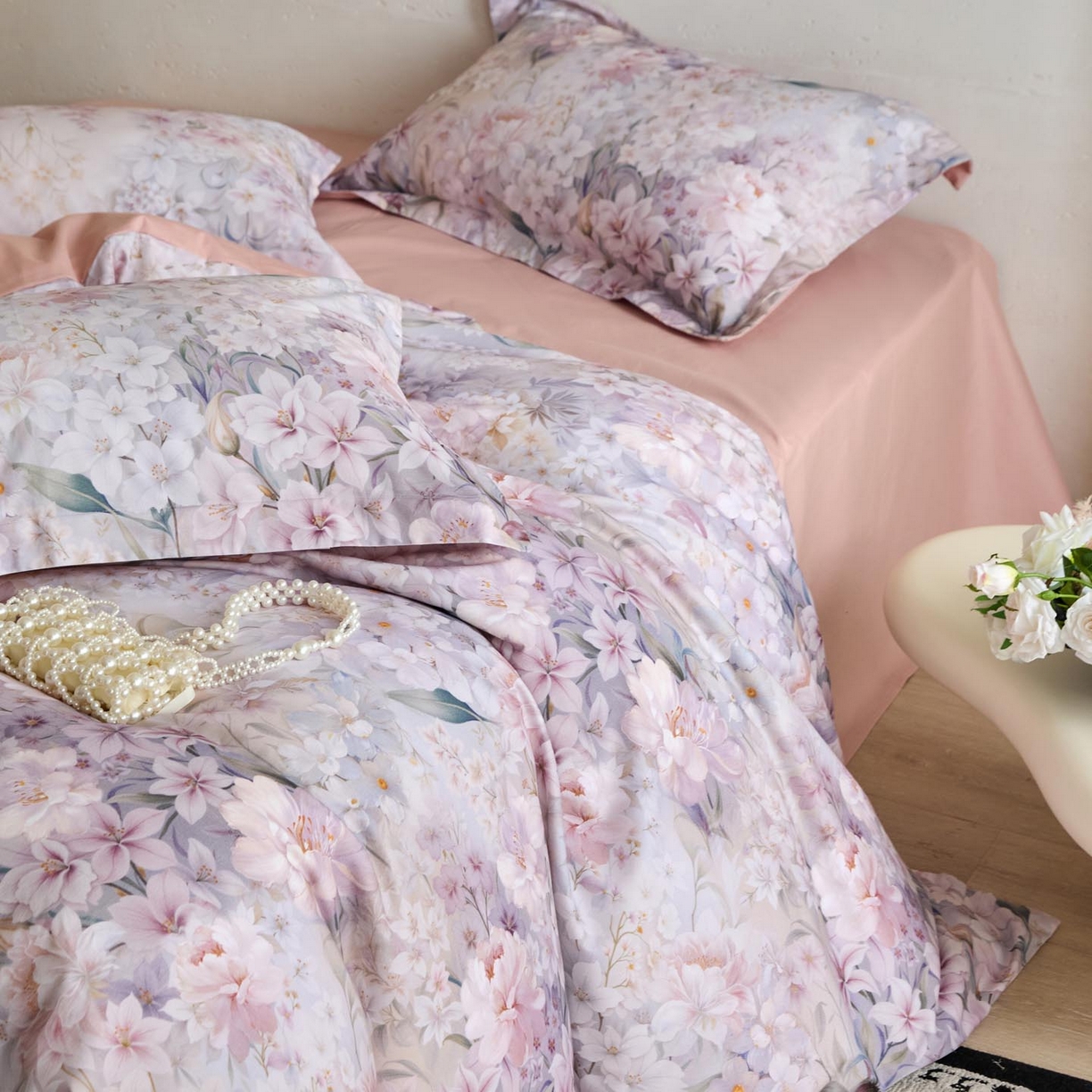 91家纺网 家纺一手货源 找家纺 涵宸家纺 2025新款50S磨毛基础款四件套【更多花型 联系商家电话：17798859966 微信同号，网站：www.hanchenjf.com】 嶶安妮（紫）