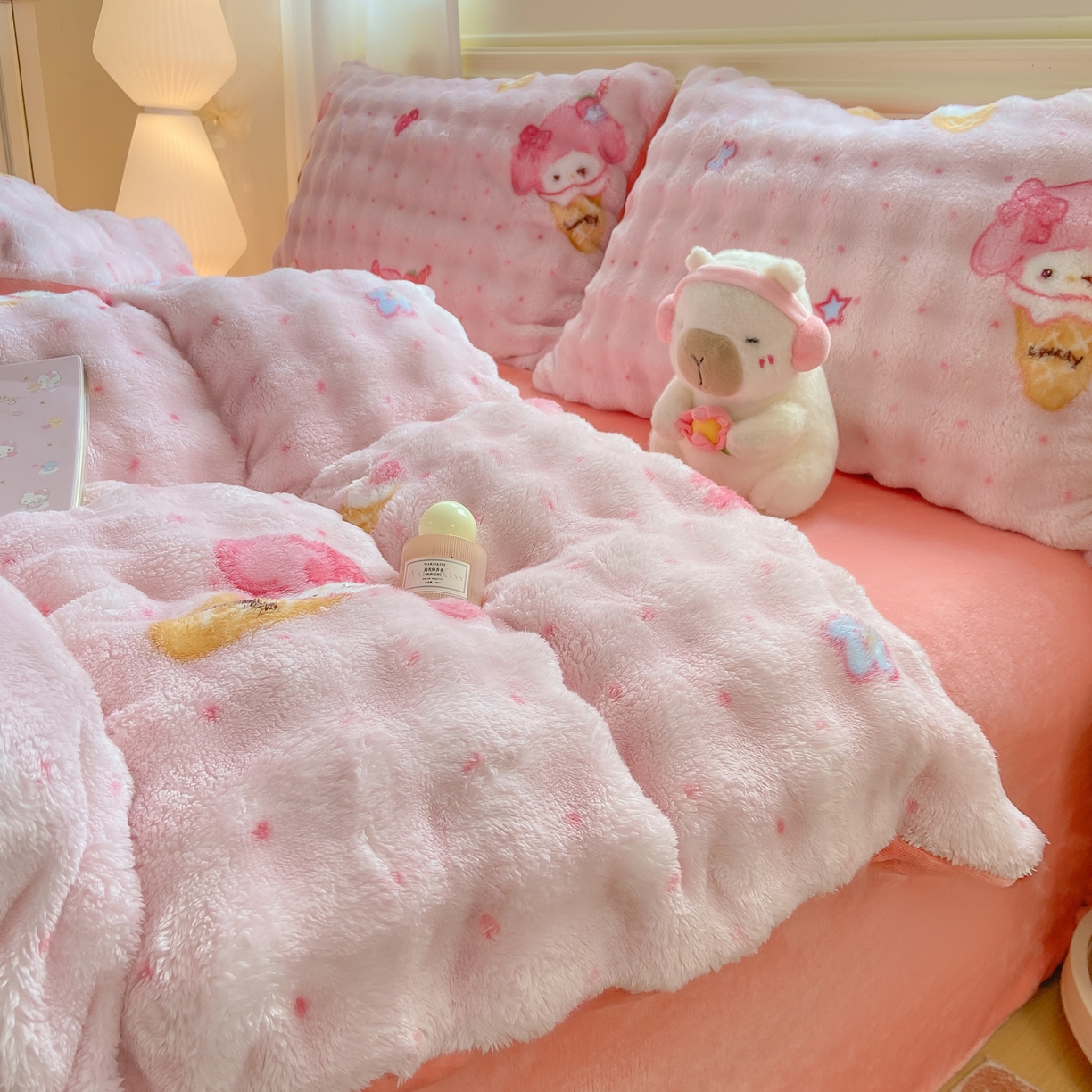 91家纺网 家纺一手货源 找家纺 耐思家纺 2025新款泡泡牛奶绒印花单被套单品被套被套单件 泡泡-美乐迪