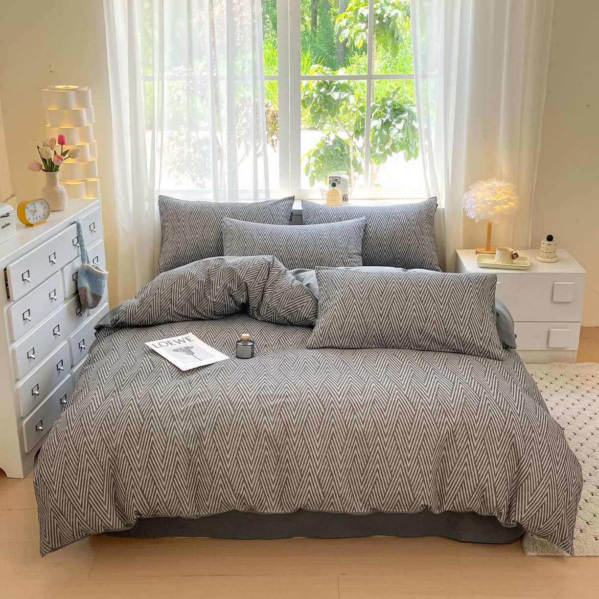 涵宸家纺 2025新款原棉加厚磨毛印花四件套 片刻