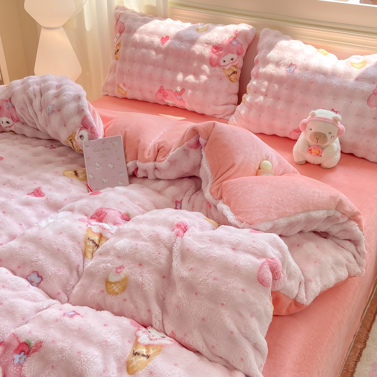 91家纺网 家纺一手货源 找家纺 耐思家纺 2025新款泡泡牛奶绒印花单被套单品被套被套单件 泡泡-美乐迪