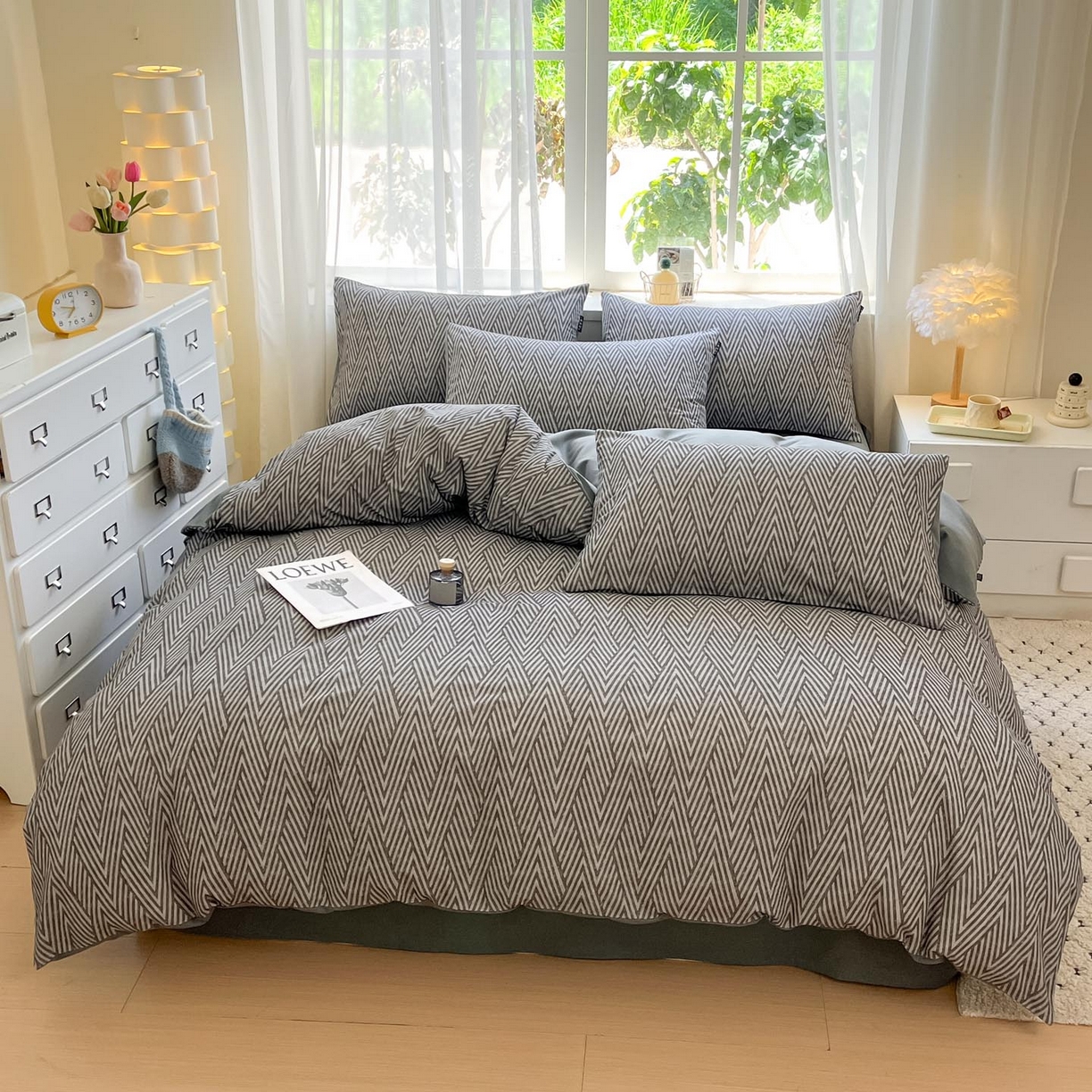 91家纺网 家纺一手货源 找家纺 涵宸家纺 2025新款原棉加厚磨毛印花四件套 片刻