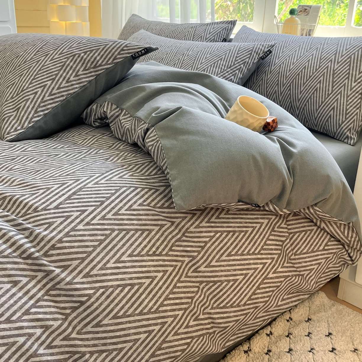 91家纺网 家纺一手货源 找家纺 涵宸家纺 2025新款原棉加厚磨毛印花四件套 片刻