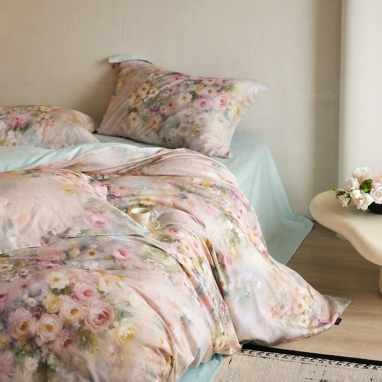 91家纺网 家纺一手货源 找家纺 涵宸家纺 2025新款50S磨毛基础款四件套【更多花型 联系商家电话：17798859966 微信同号，网站：www.hanchenjf.com】 馨菲（粉）