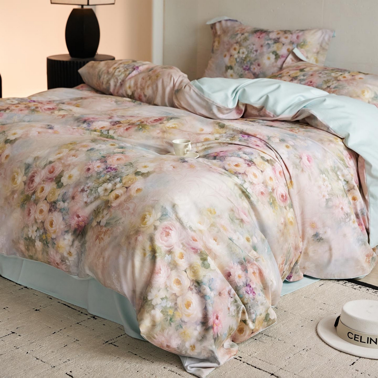 91家纺网 家纺一手货源 找家纺 涵宸家纺 2025新款50S磨毛基础款四件套【更多花型 联系商家电话：17798859966 微信同号，网站：www.hanchenjf.com】 馨菲（粉）