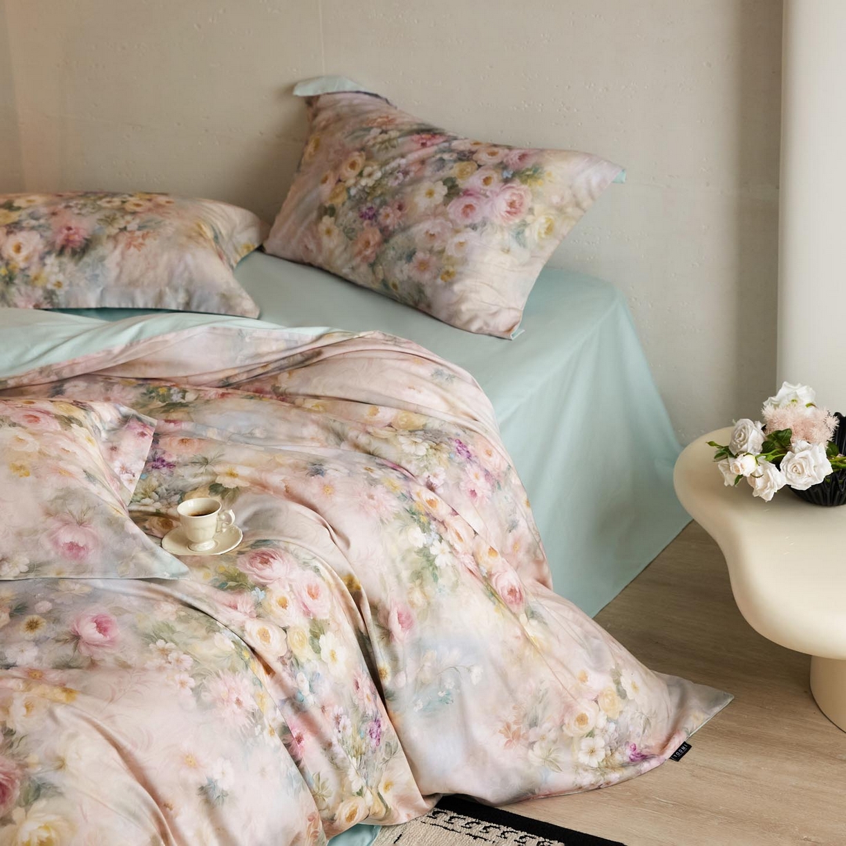 91家纺网 家纺一手货源 找家纺 涵宸家纺 2025新款50S磨毛基础款四件套【更多花型 联系商家电话：17798859966 微信同号，网站：www.hanchenjf.com】 馨菲（粉）