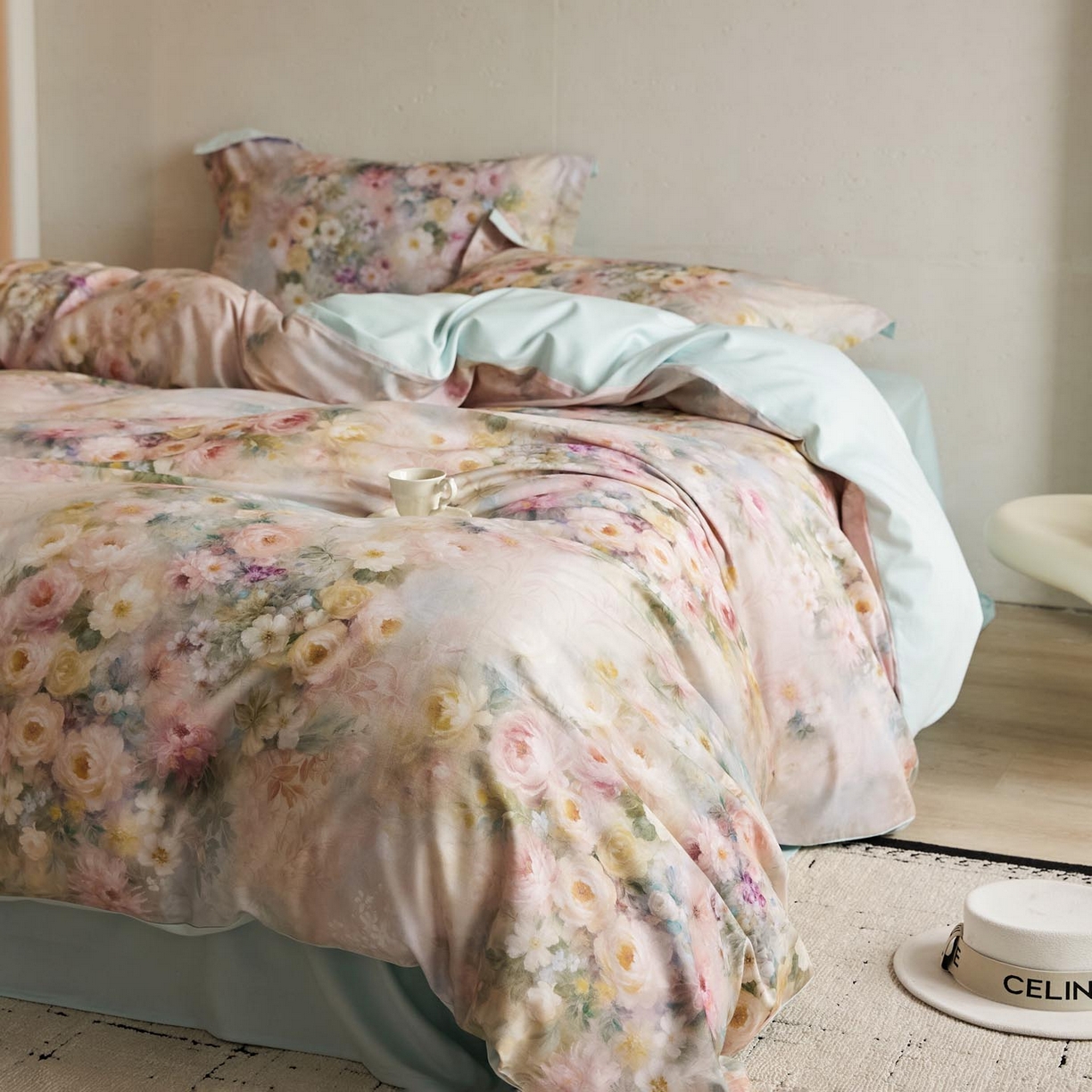 91家纺网 家纺一手货源 找家纺 涵宸家纺 2025新款50S磨毛基础款四件套【更多花型 联系商家电话：17798859966 微信同号，网站：www.hanchenjf.com】 馨菲（粉）