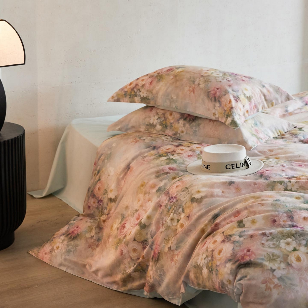 91家纺网 家纺一手货源 找家纺 涵宸家纺 2025新款50S磨毛基础款四件套【更多花型 联系商家电话：17798859966 微信同号，网站：www.hanchenjf.com】 馨菲（粉）