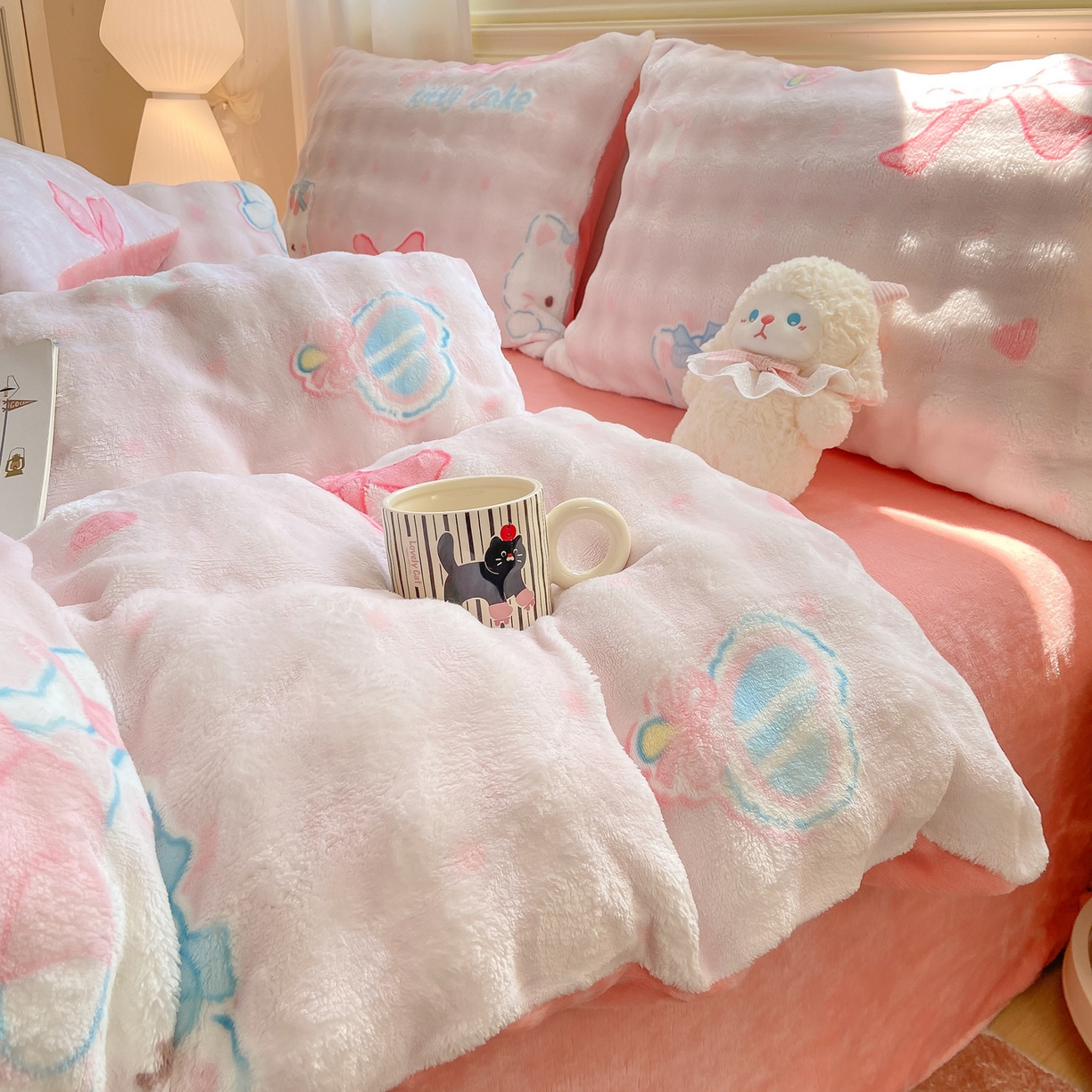 91家纺网 家纺一手货源 找家纺 耐思家纺 2025新款泡泡牛奶绒印花单被套单品被套被套单件 泡泡-KT 猫