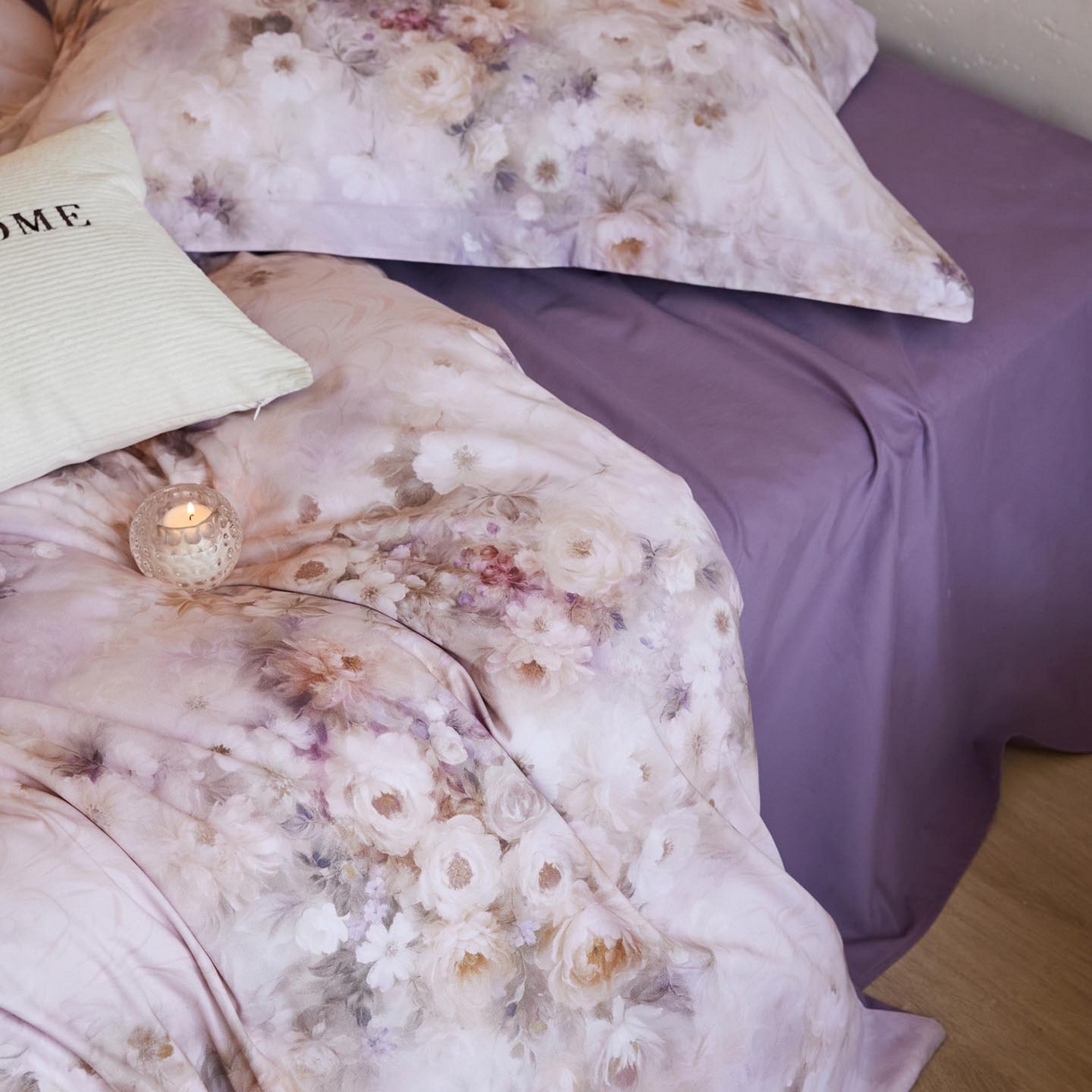 91家纺网 家纺一手货源 找家纺 涵宸家纺 2025新款50S磨毛基础款四件套【更多花型 联系商家电话：17798859966 微信同号，网站：www.hanchenjf.com】 馨菲（紫）