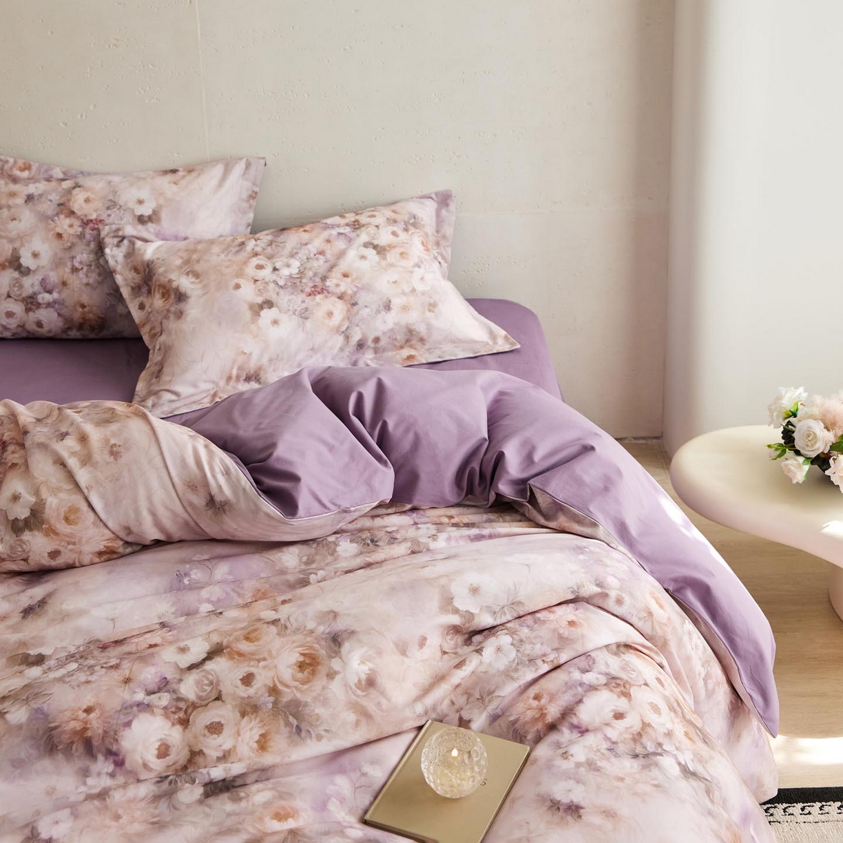 91家纺网 家纺一手货源 找家纺 涵宸家纺 2025新款50S磨毛基础款四件套【更多花型 联系商家电话：17798859966 微信同号，网站：www.hanchenjf.com】 馨菲（紫）