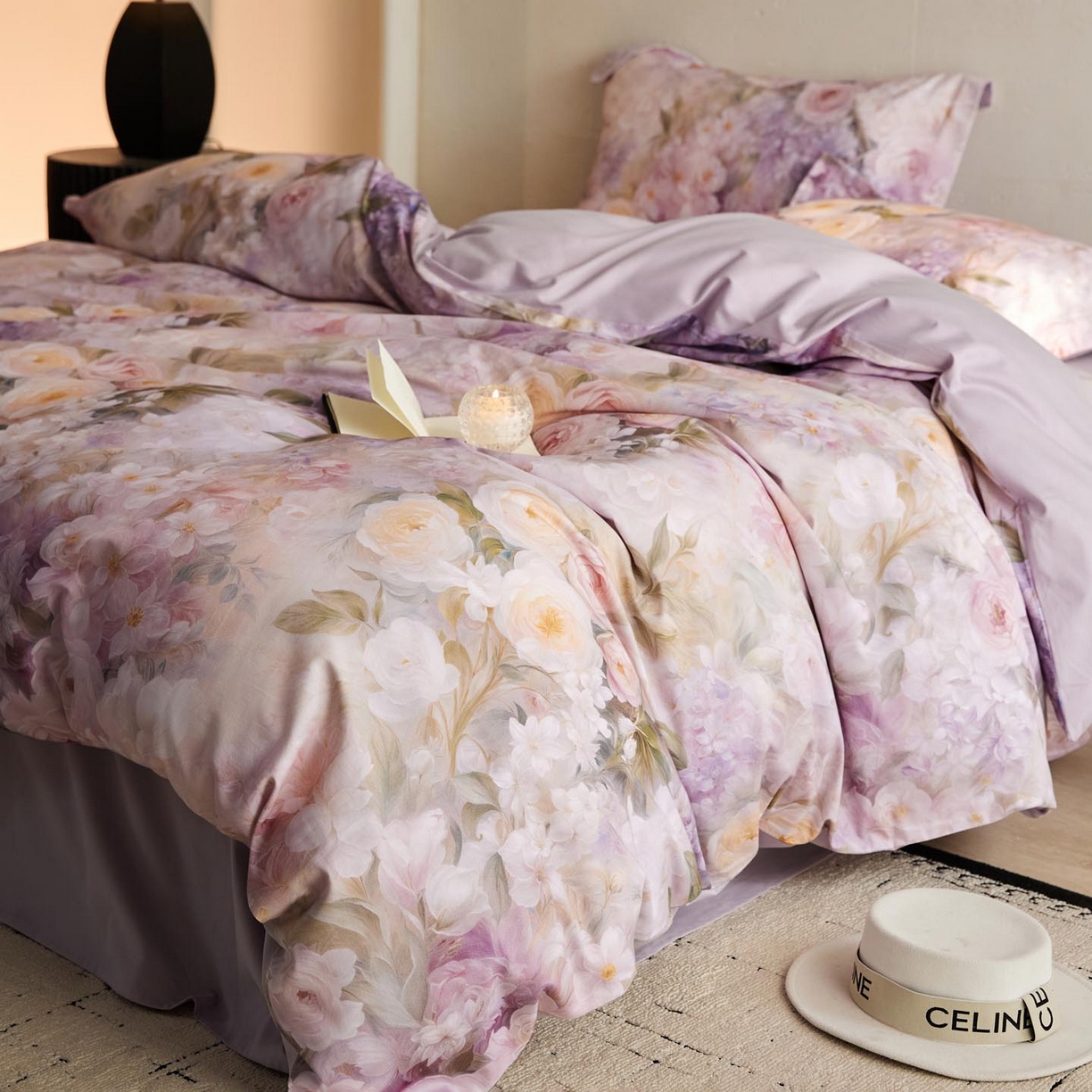 91家纺网 家纺一手货源 找家纺 涵宸家纺 2025新款50S磨毛基础款四件套【更多花型 联系商家电话：17798859966 微信同号，网站：www.hanchenjf.com】 伊莉丝（粉）