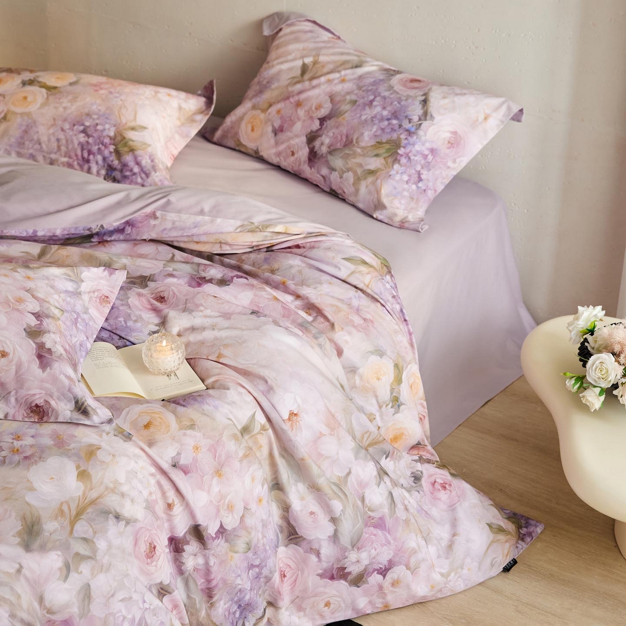 91家纺网 家纺一手货源 找家纺 涵宸家纺 2025新款50S磨毛基础款四件套【更多花型 联系商家电话：17798859966 微信同号，网站：www.hanchenjf.com】 伊莉丝（粉）