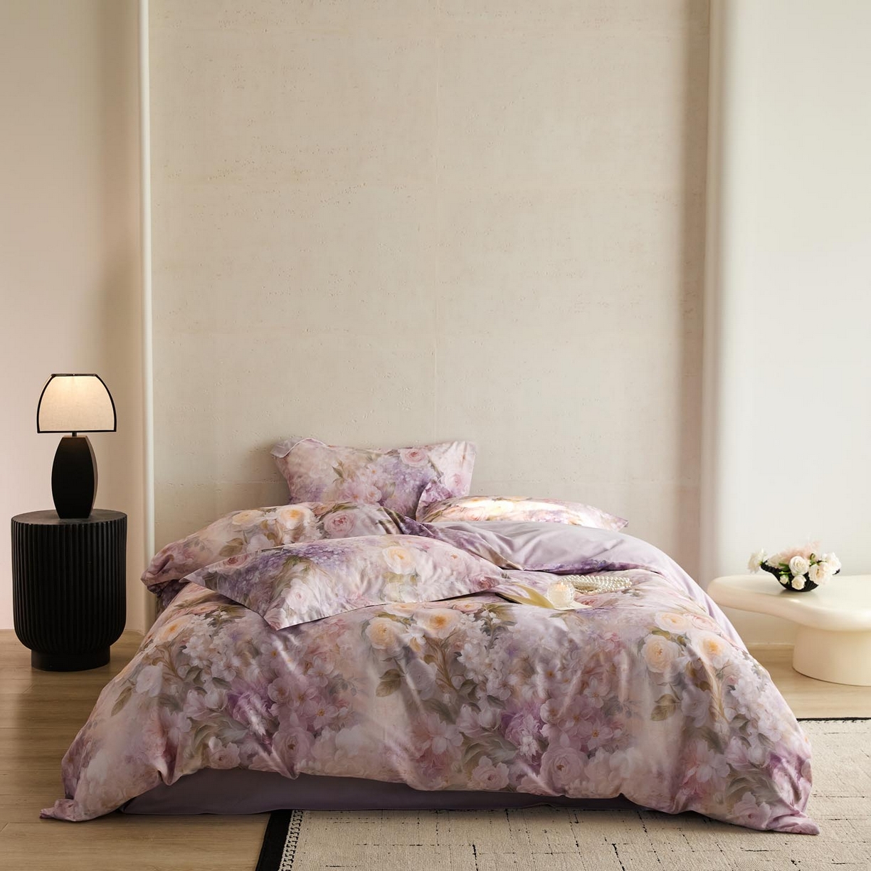 91家纺网 家纺一手货源 找家纺 涵宸家纺 2025新款50S磨毛基础款四件套【更多花型 联系商家电话：17798859966 微信同号，网站：www.hanchenjf.com】 伊莉丝（粉）