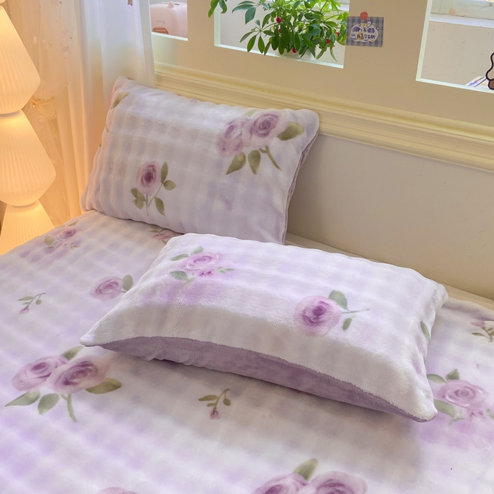 91家纺网 家纺一手货源 找家纺 （总）耐思家纺 2025新款泡泡牛奶绒印花单枕套单品枕套枕套单件