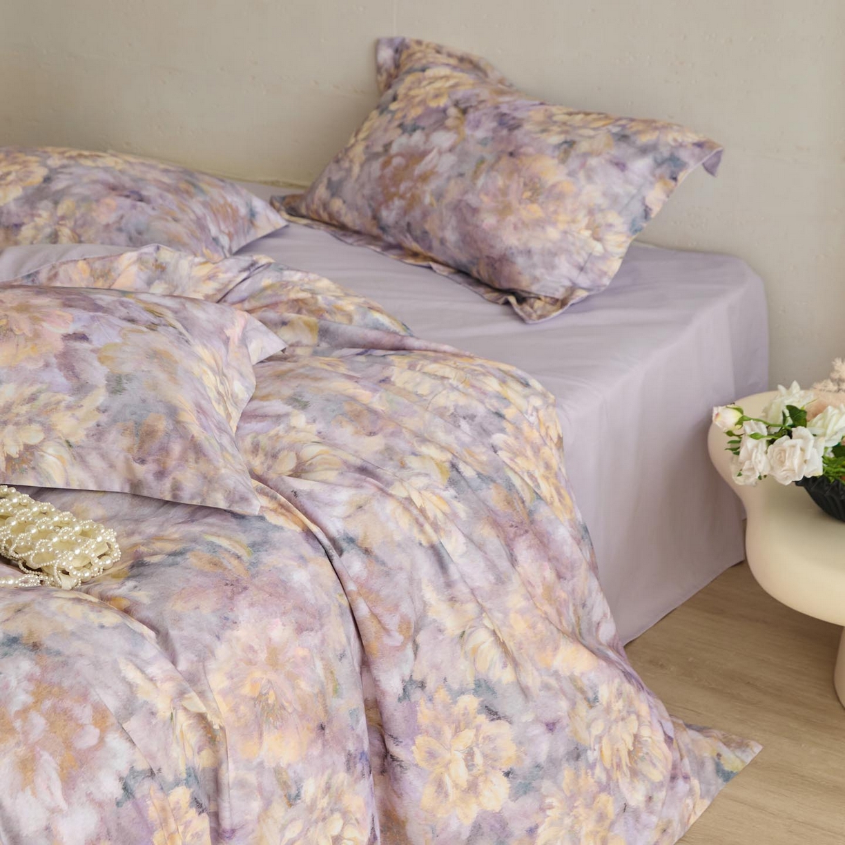 91家纺网 家纺一手货源 找家纺 涵宸家纺 2025新款50S磨毛基础款四件套【更多花型 联系商家电话：17798859966 微信同号，网站：www.hanchenjf.com】 织春涧