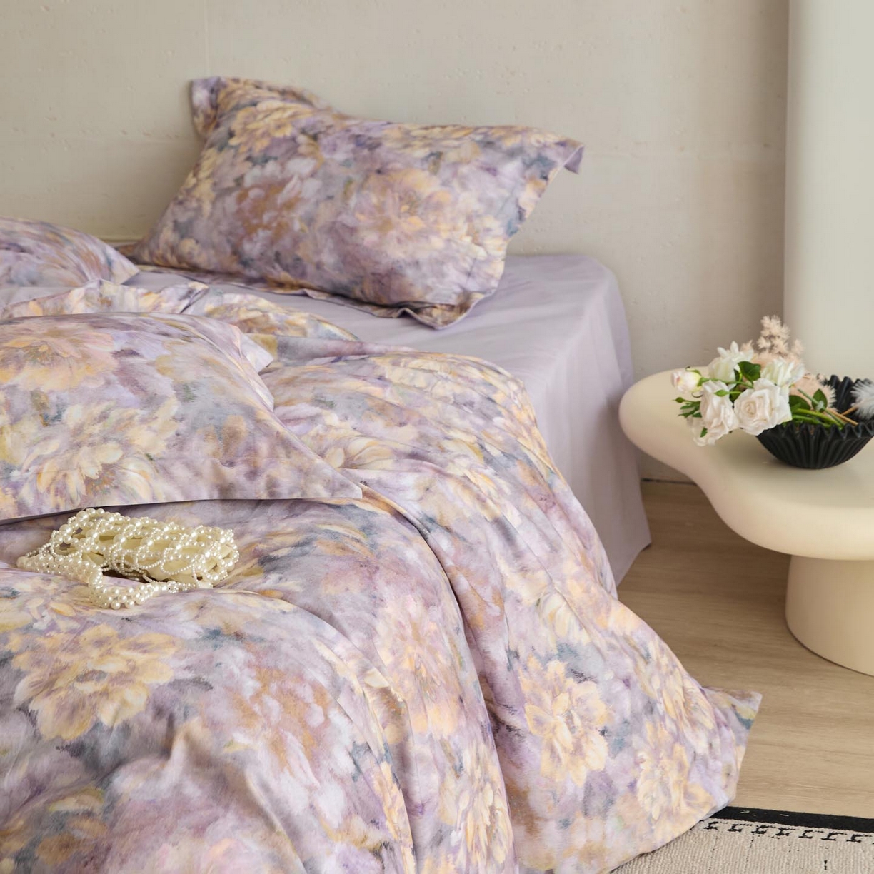 91家纺网 家纺一手货源 找家纺 涵宸家纺 2025新款50S磨毛基础款四件套【更多花型 联系商家电话：17798859966 微信同号，网站：www.hanchenjf.com】 织春涧