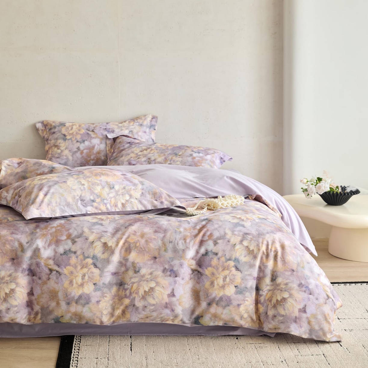 涵宸家纺 2025新款50S磨毛基础款四件套【更多花型 联系商家电话：17798859966 微信同号，网站：www.hanchenjf.com】 织春涧