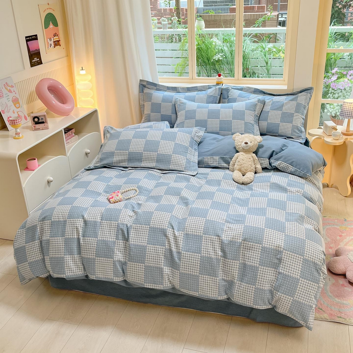 91家纺网 家纺一手货源 找家纺 涵宸家纺 2025新款原棉加厚磨毛印花四件套 千星