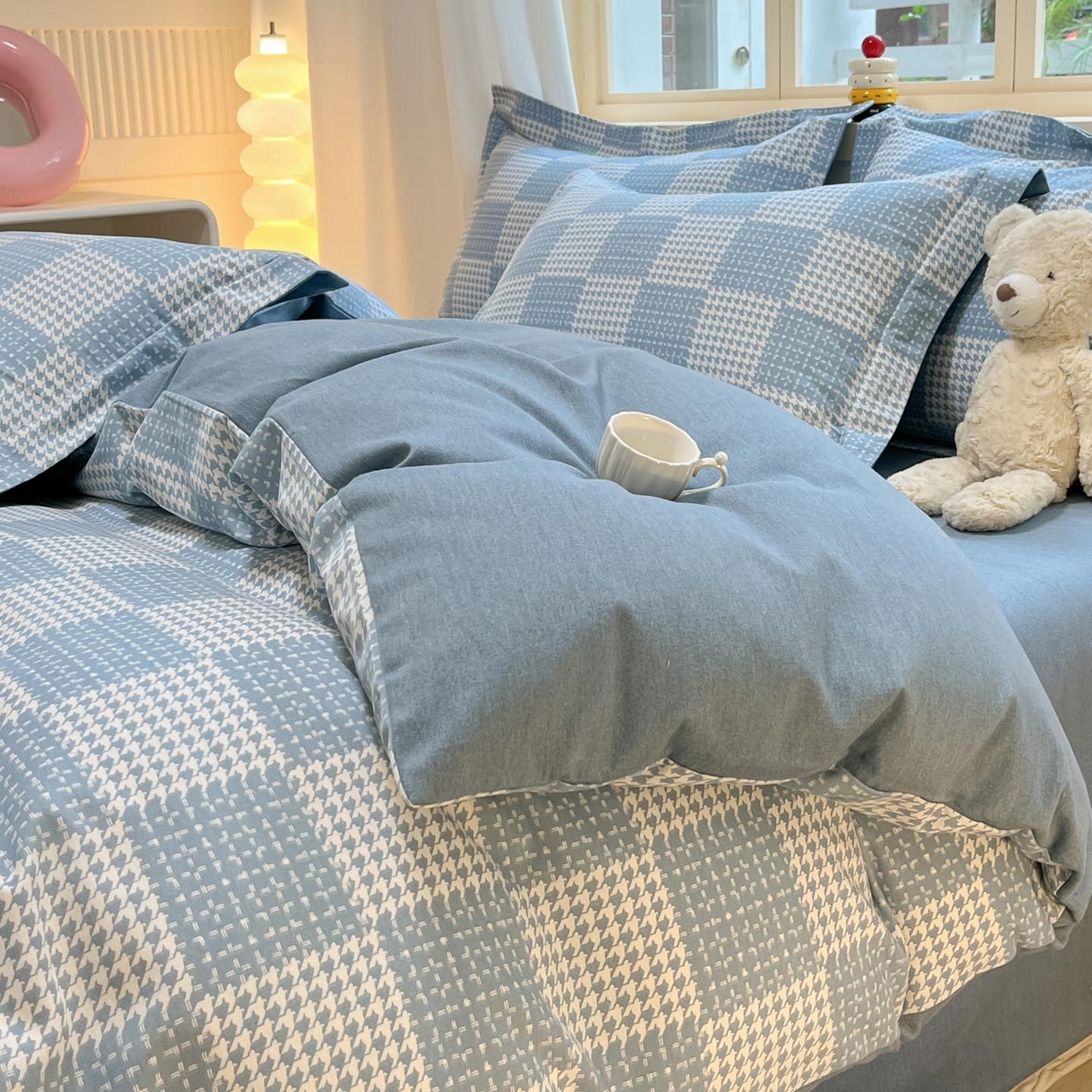 91家纺网 家纺一手货源 找家纺 涵宸家纺 2025新款原棉加厚磨毛印花四件套 千星