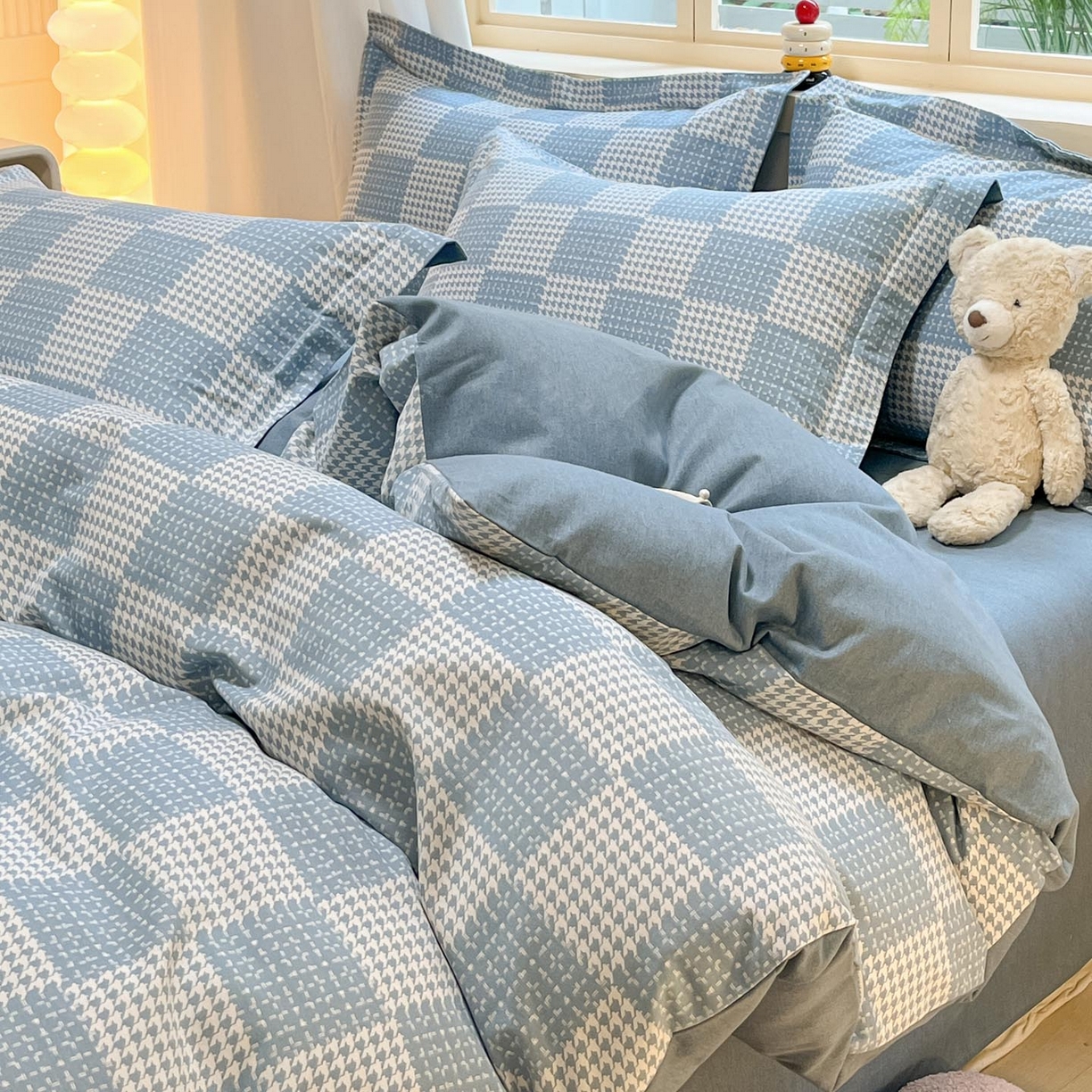 91家纺网 家纺一手货源 找家纺 涵宸家纺 2025新款原棉加厚磨毛印花四件套 千星