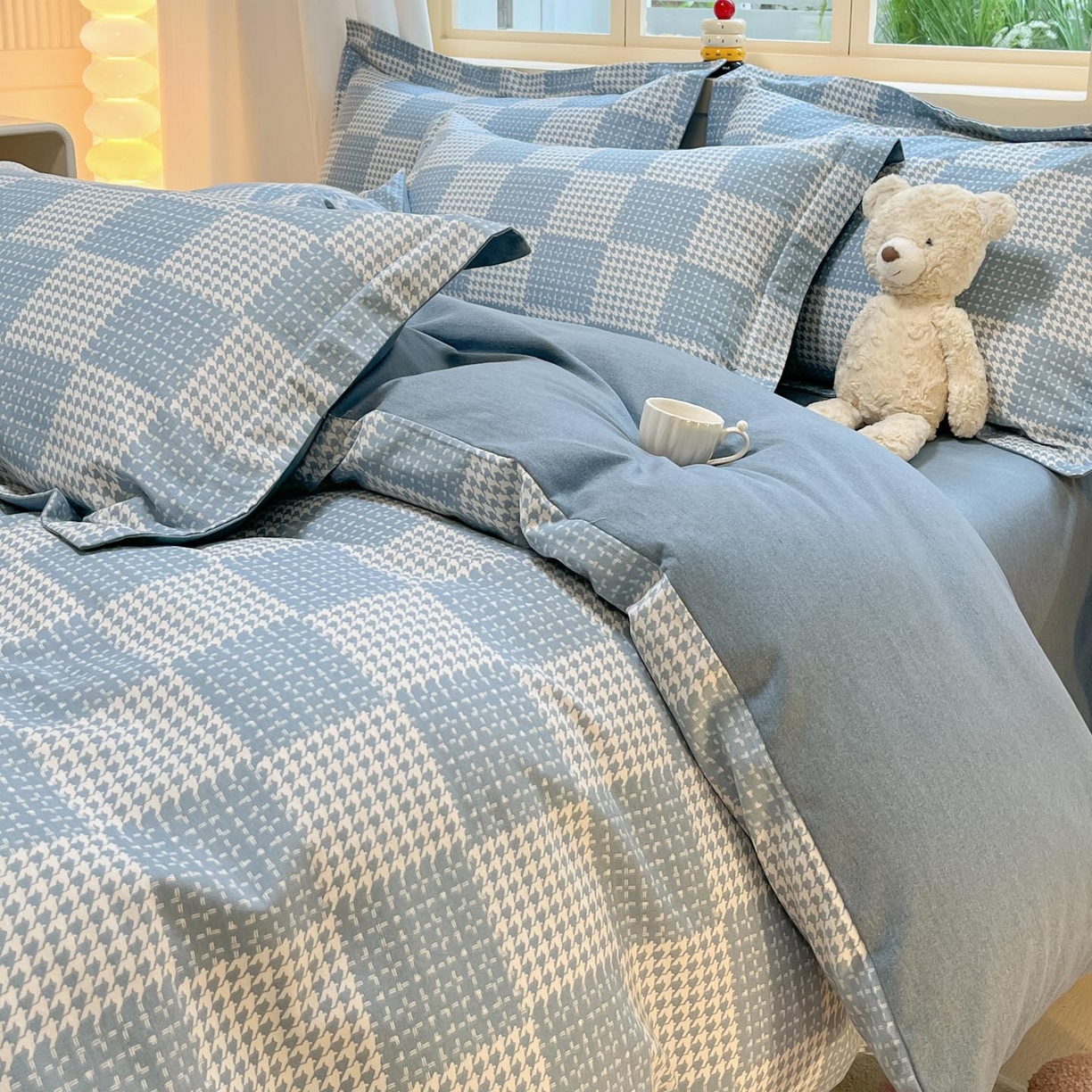 91家纺网 家纺一手货源 找家纺 涵宸家纺 2025新款原棉加厚磨毛印花四件套 千星