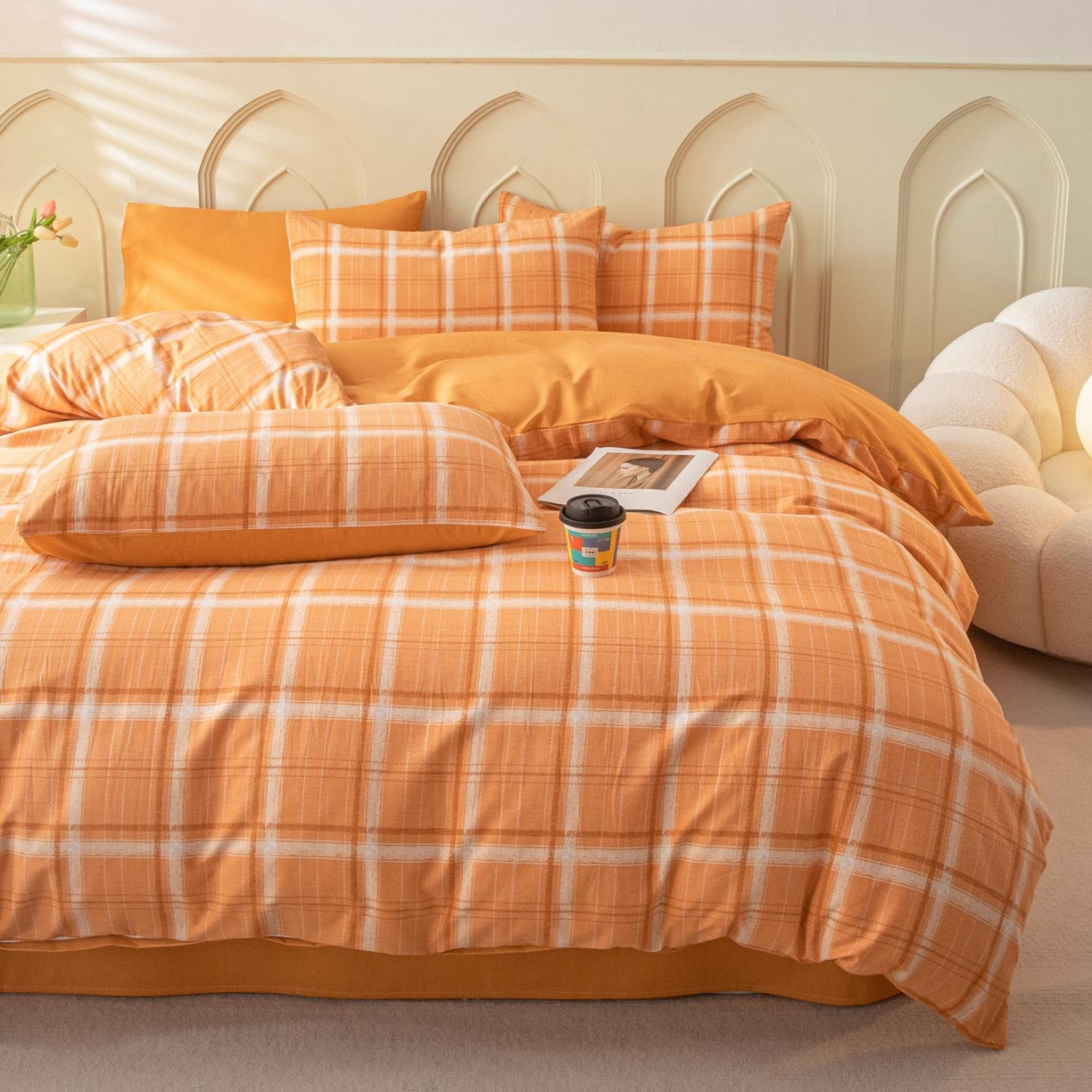 91家纺网 家纺一手货源 找家纺 涵宸家纺 2025新款原棉加厚磨毛印花四件套 神奈川