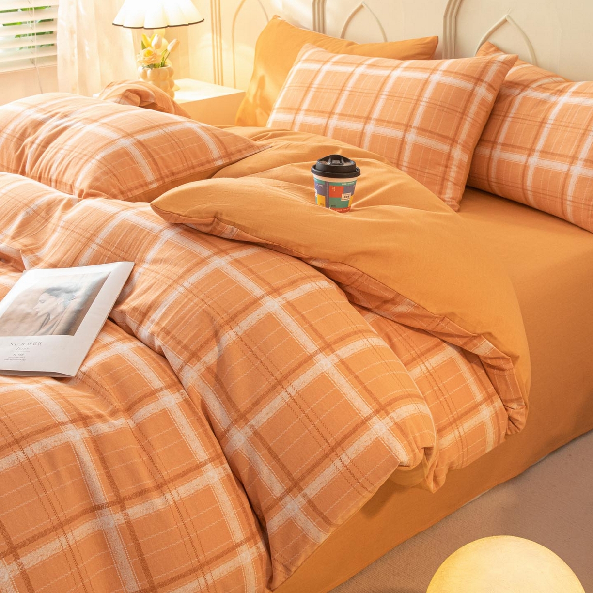 91家纺网 家纺一手货源 找家纺 涵宸家纺 2025新款原棉加厚磨毛印花四件套 神奈川