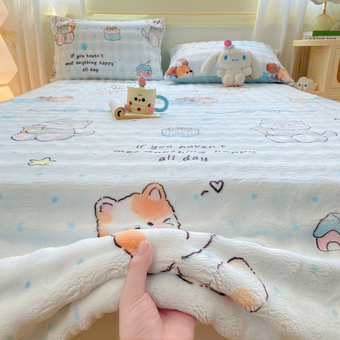 91家纺网 家纺一手货源 找家纺 （总）耐思家纺 2025新款泡泡牛奶绒印花单床单单品床单床单单件