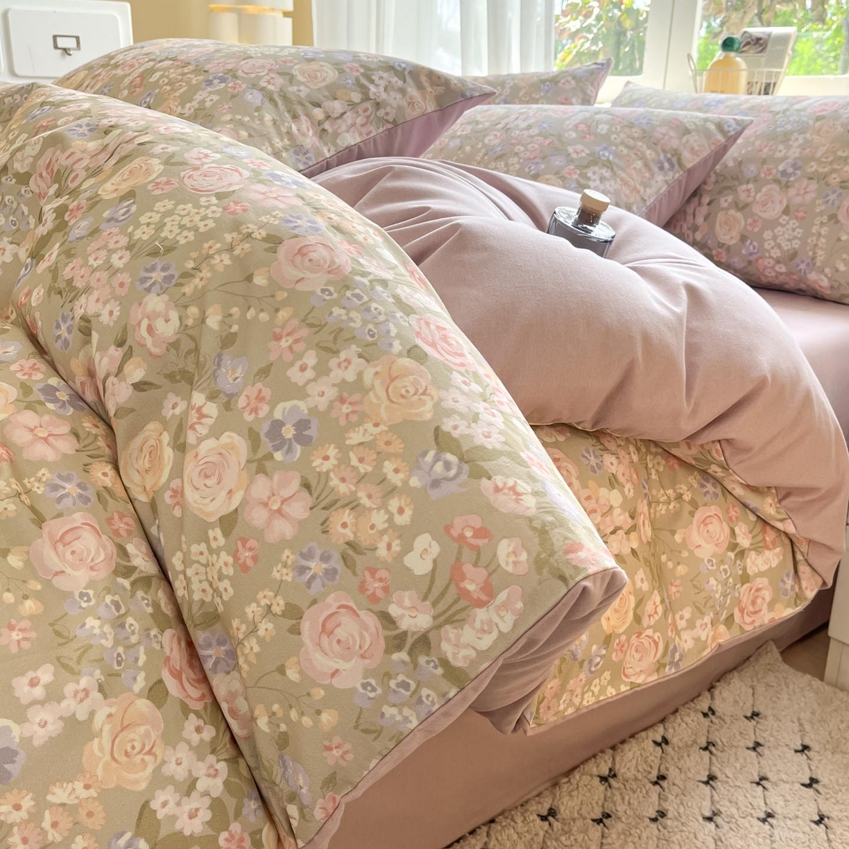 91家纺网 家纺一手货源 找家纺 涵宸家纺 2025新款原棉加厚磨毛印花四件套 素然