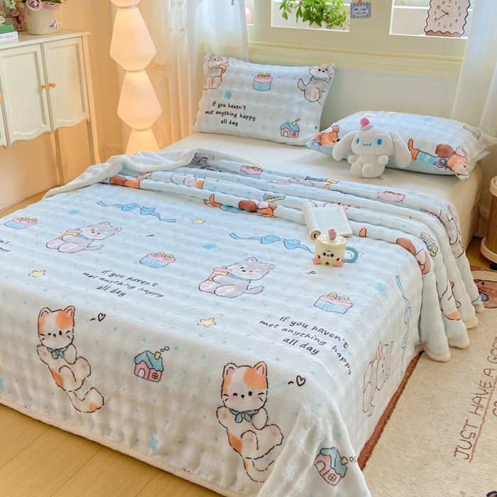 91家纺网 家纺一手货源 找家纺 （总）耐思家纺 2025新款泡泡牛奶绒印花单床单单品床单床单单件