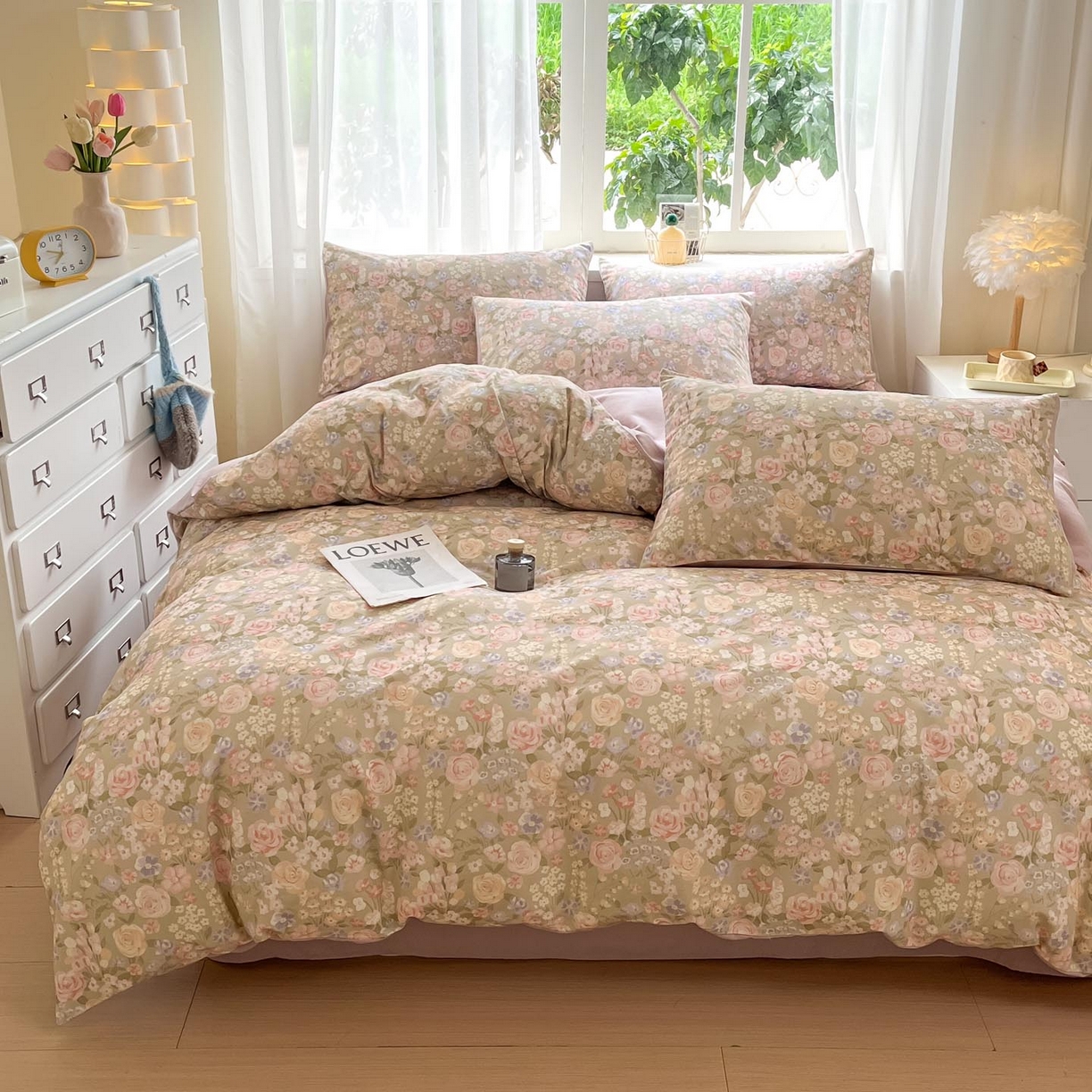 91家纺网 家纺一手货源 找家纺 涵宸家纺 2025新款原棉加厚磨毛印花四件套 素然