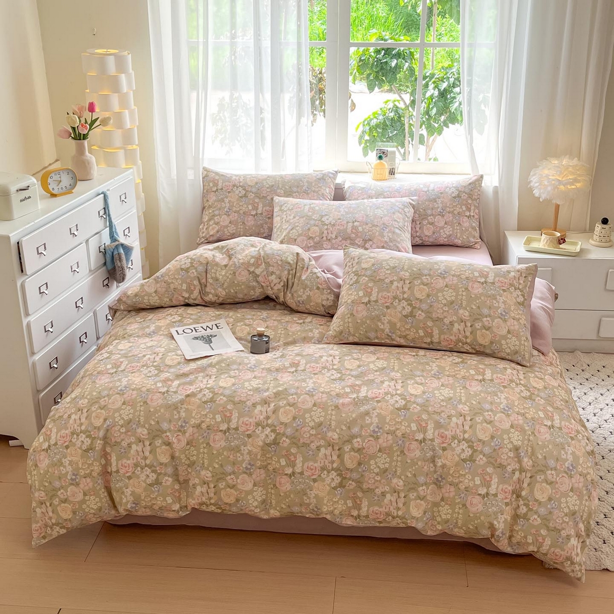 91家纺网 家纺一手货源 找家纺 涵宸家纺 2025新款原棉加厚磨毛印花四件套 素然