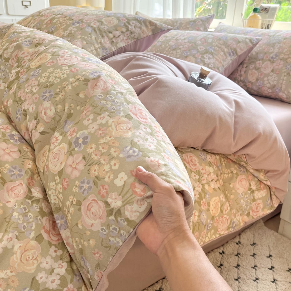 91家纺网 家纺一手货源 找家纺 涵宸家纺 2025新款原棉加厚磨毛印花四件套 素然