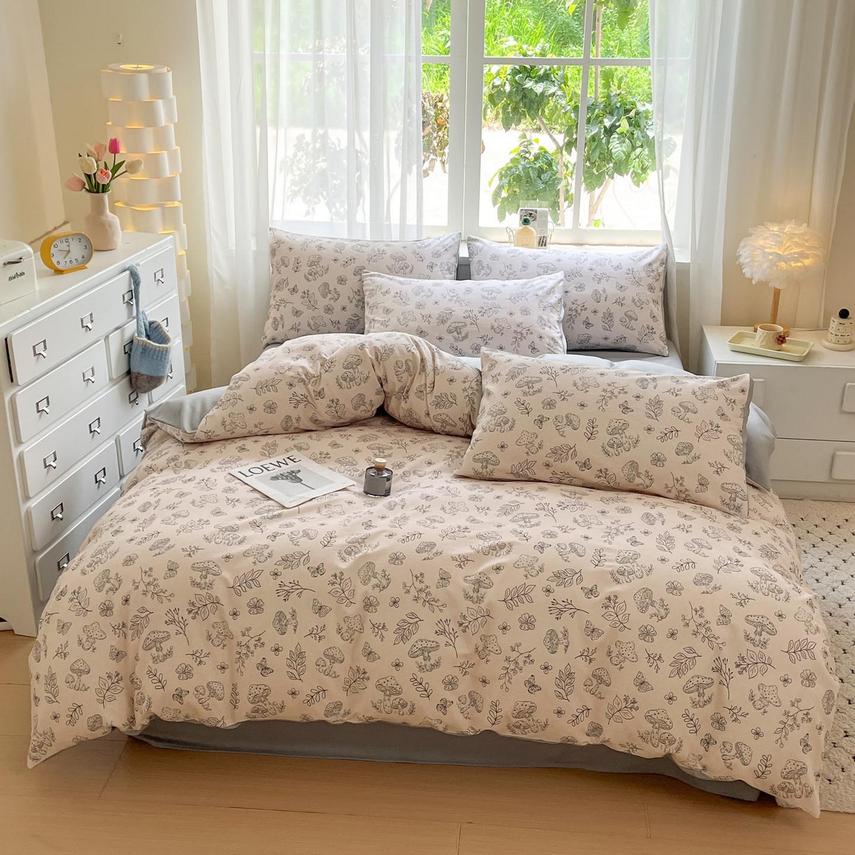 91家纺网 家纺一手货源 找家纺 涵宸家纺 2025新款原棉加厚磨毛印花四件套 素颜