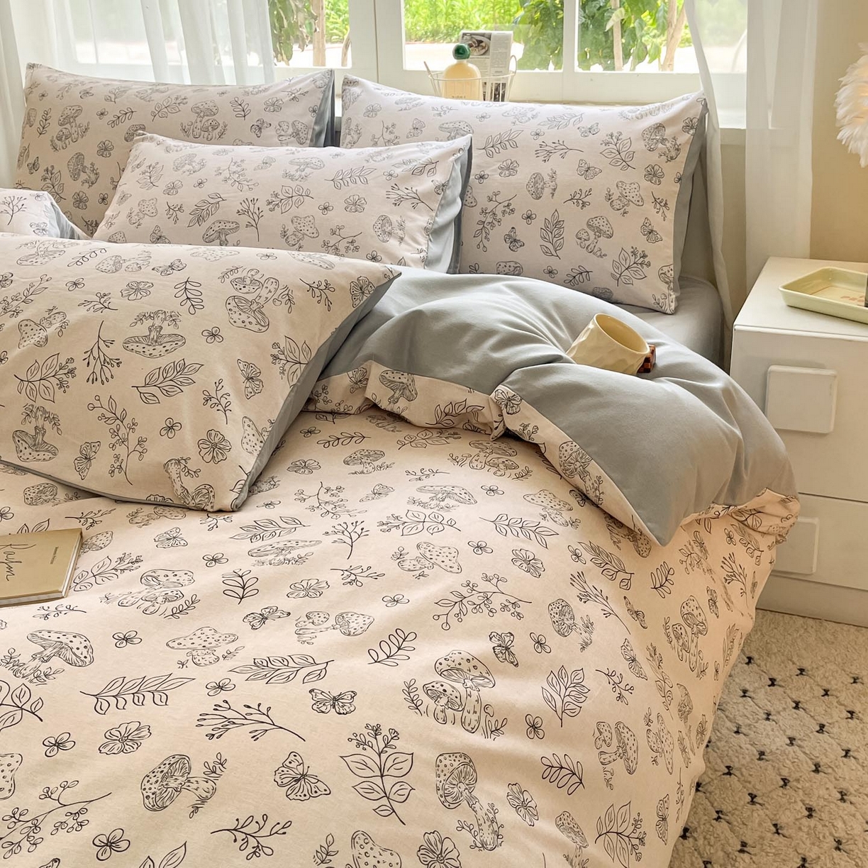 91家纺网 家纺一手货源 找家纺 涵宸家纺 2025新款原棉加厚磨毛印花四件套 素颜