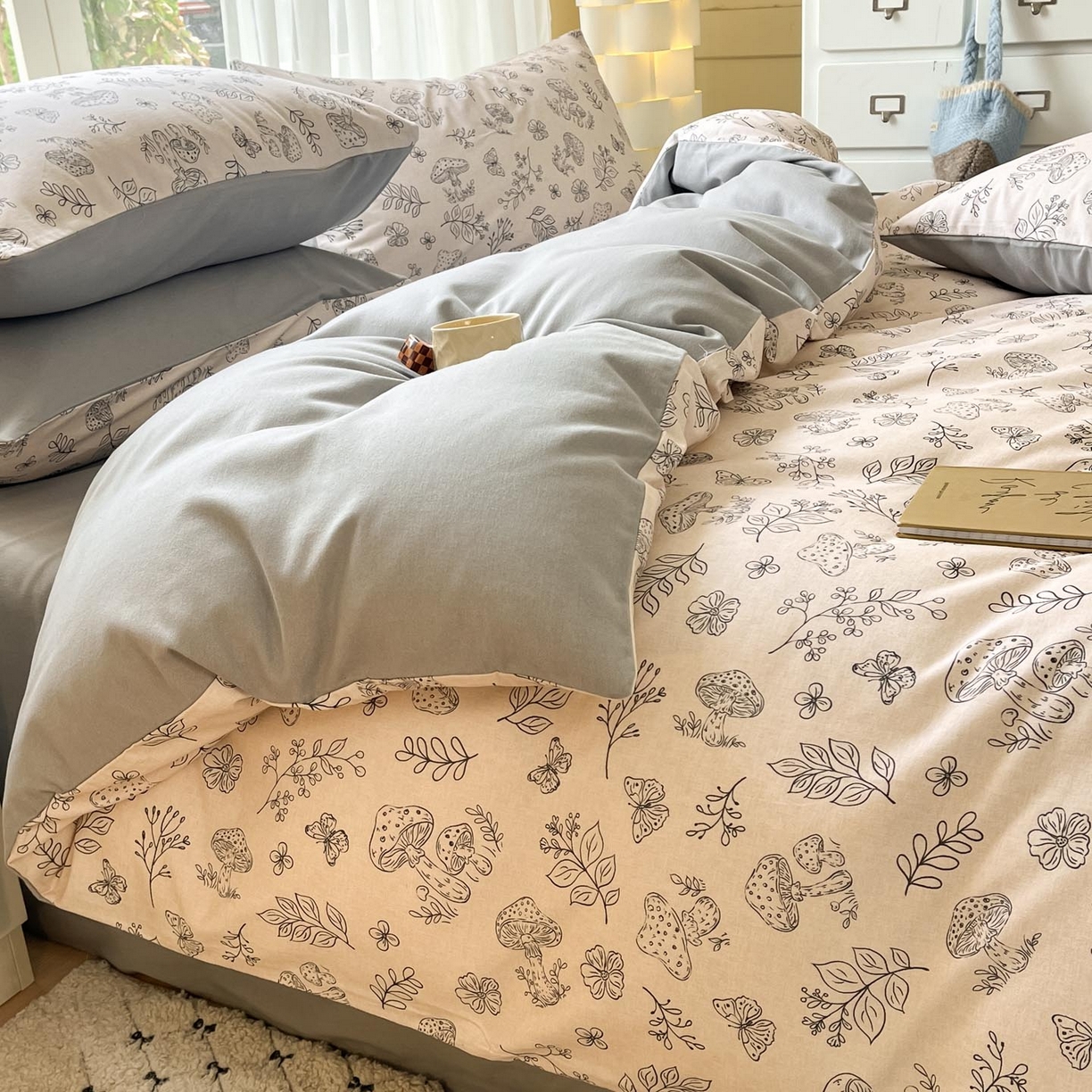 91家纺网 家纺一手货源 找家纺 涵宸家纺 2025新款原棉加厚磨毛印花四件套 素颜