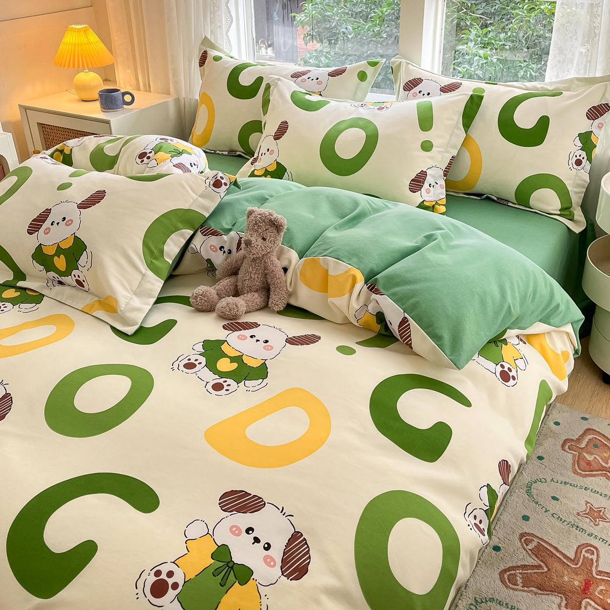 91家纺网 家纺一手货源 找家纺 涵宸家纺 2025新款原棉加厚磨毛印花四件套 淘气兄弟