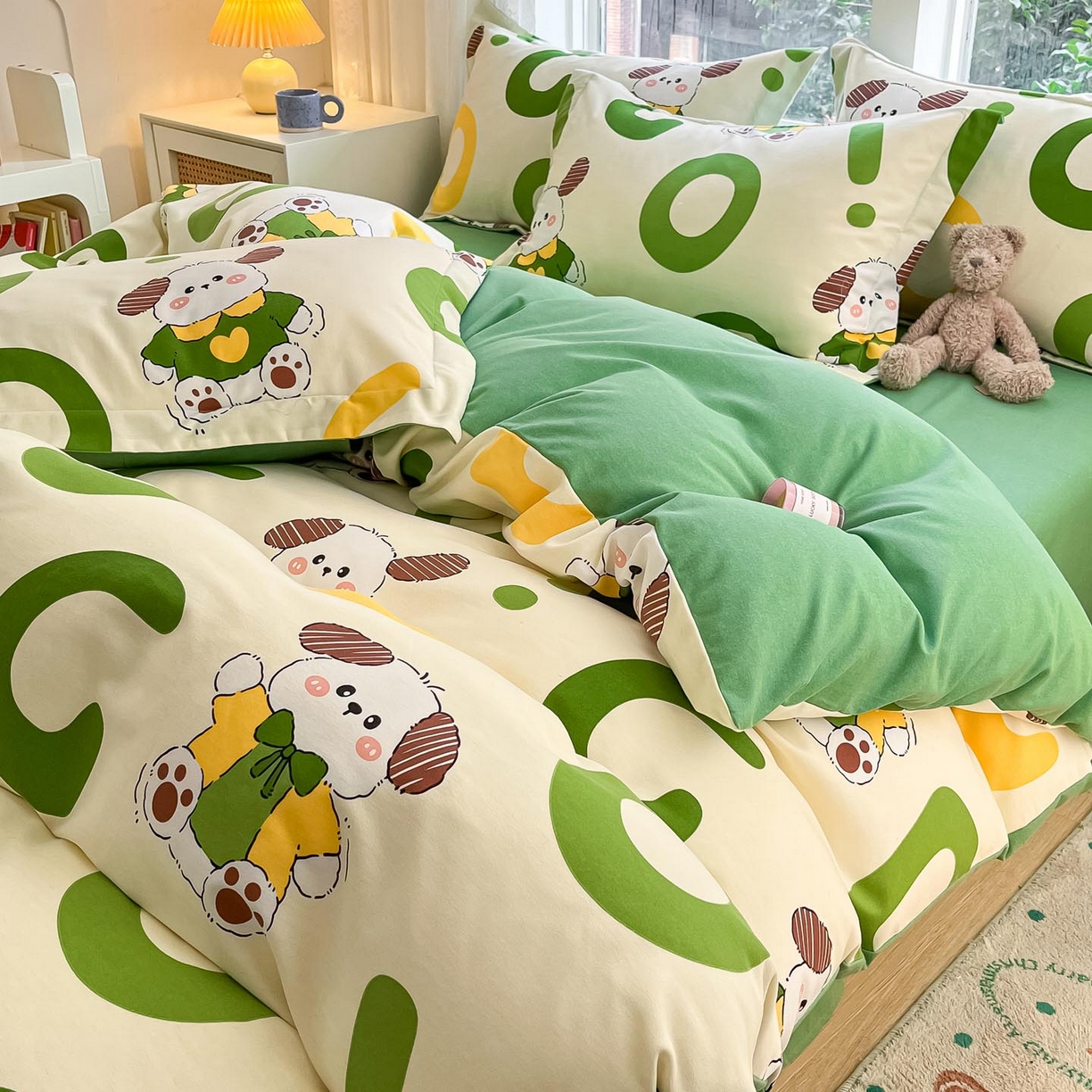 91家纺网 家纺一手货源 找家纺 涵宸家纺 2025新款原棉加厚磨毛印花四件套 淘气兄弟