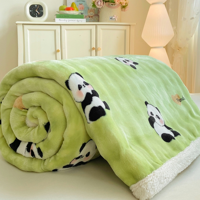 91家纺网 家纺一手货源 找家纺 耐思家纺 2025新款泡泡牛奶绒印花单床单单品床单床单单件 泡泡-熊猫宝贝