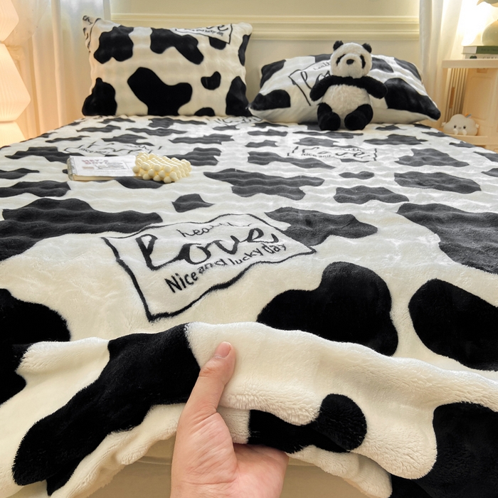 91家纺网 家纺一手货源 找家纺 耐思家纺 2025新款泡泡牛奶绒印花单床单单品床单床单单件 泡泡-萌牛