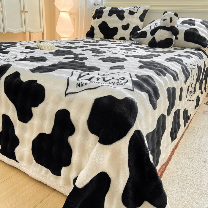 91家纺网 家纺一手货源 找家纺 耐思家纺 2025新款泡泡牛奶绒印花单床单单品床单床单单件 泡泡-萌牛