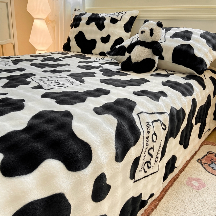 91家纺网 家纺一手货源 找家纺 耐思家纺 2025新款泡泡牛奶绒印花单床单单品床单床单单件 泡泡-萌牛