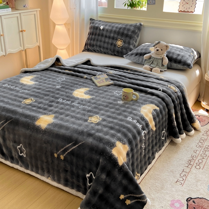 耐思家纺 2025新款泡泡牛奶绒印花单床单单品床单床单单件 泡泡-星空