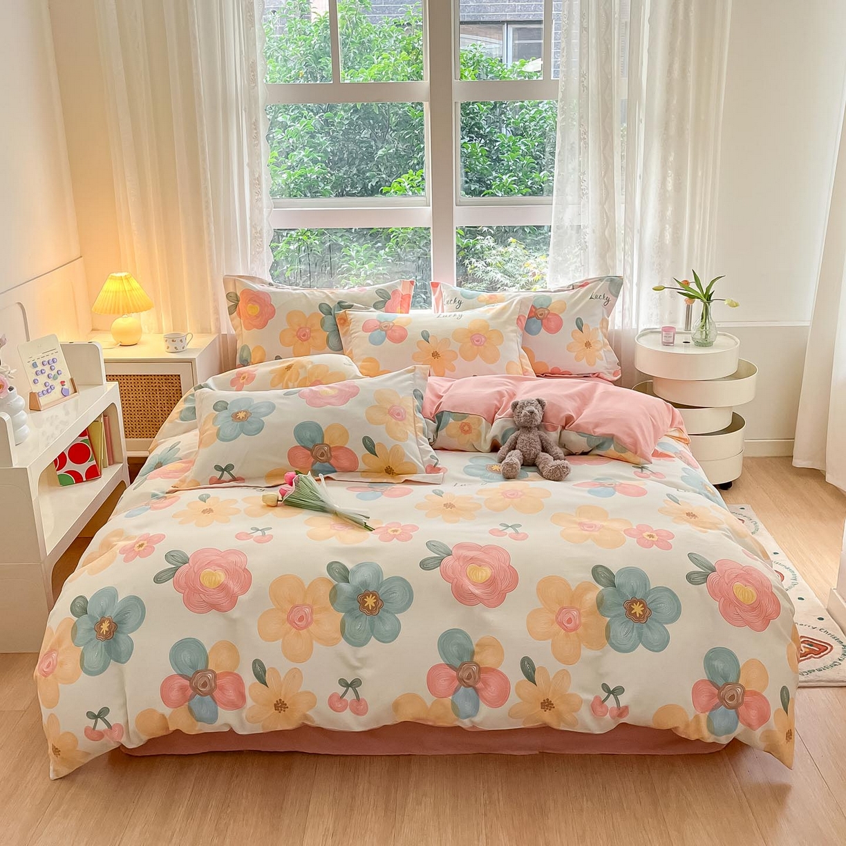 涵宸家纺 2025新款原棉加厚磨毛印花四件套 晚风