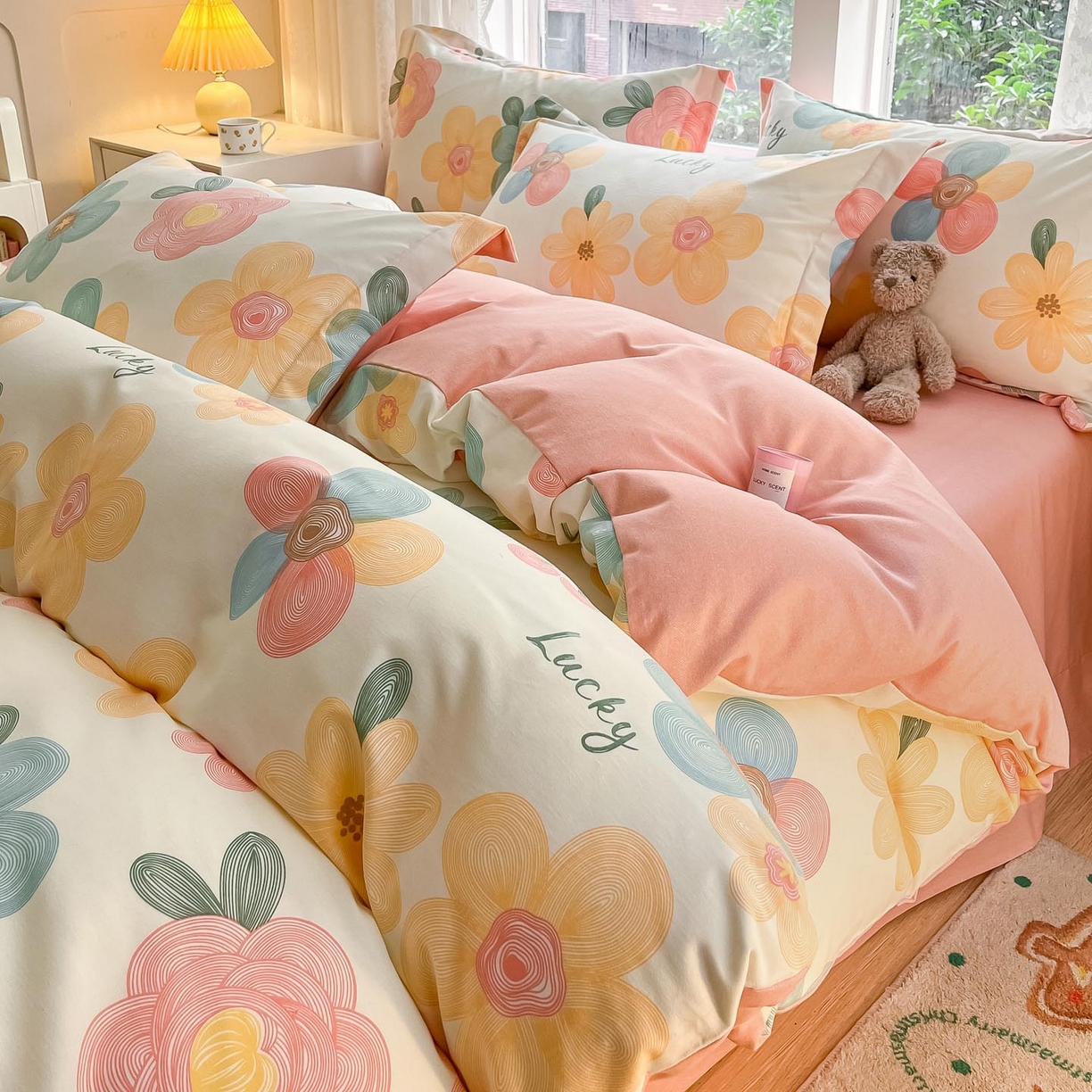 91家纺网 家纺一手货源 找家纺 涵宸家纺 2025新款原棉加厚磨毛印花四件套 晚风