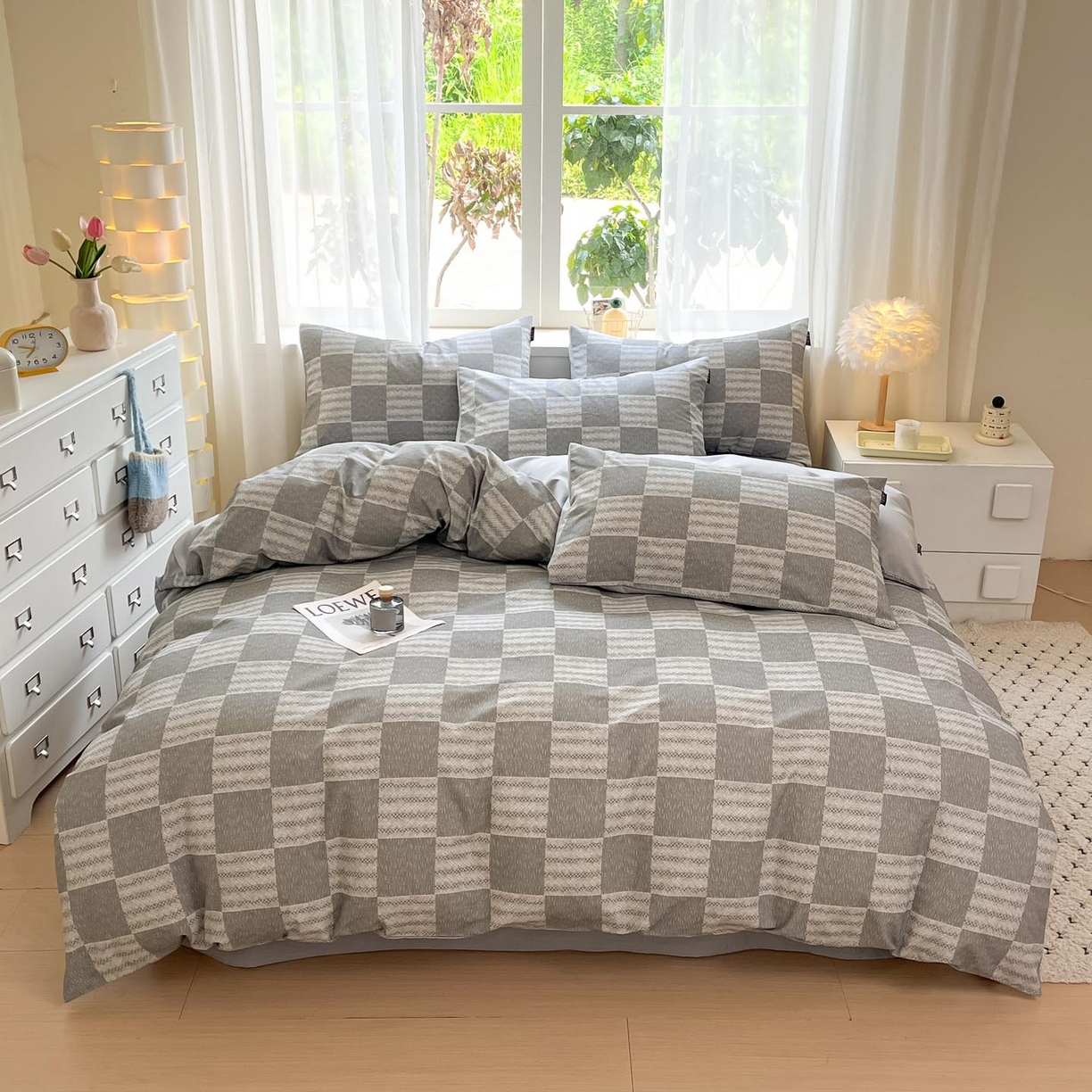 涵宸家纺 2025新款原棉加厚磨毛印花四件套 纬象